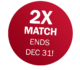 2X donation match, ends Dec 31