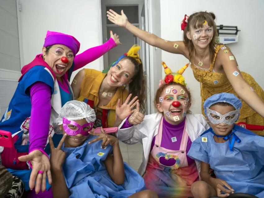 Volunteers with patients during our surgical program in Colombia in 2025