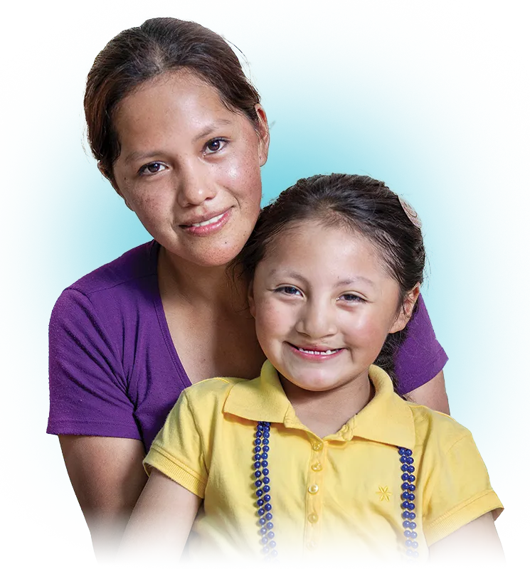 Luz Valeria, age 8, and her mother, Pamela, from Bolivia