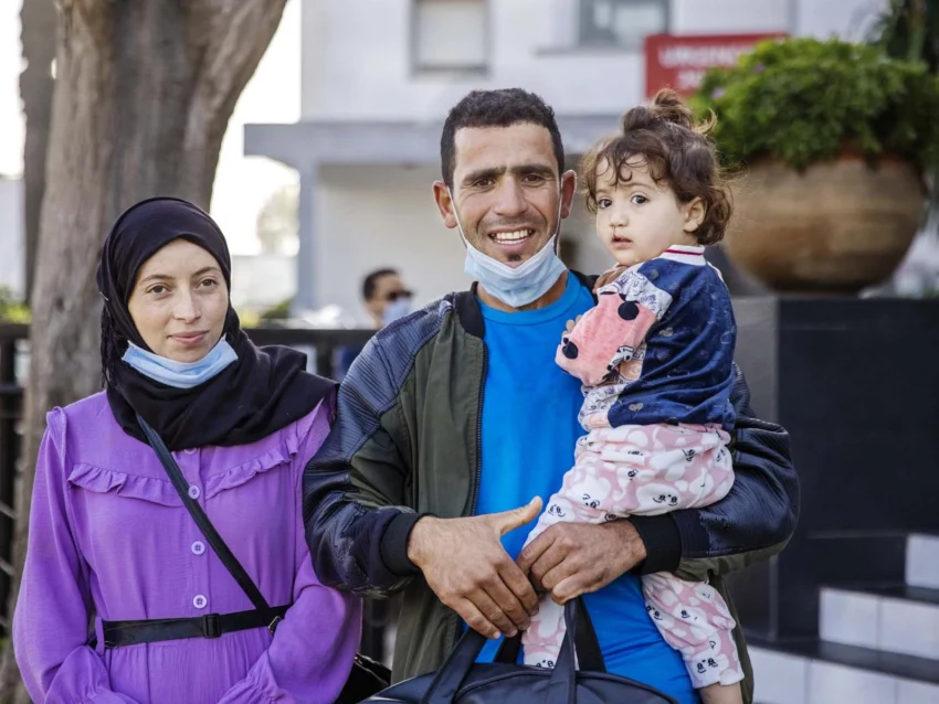 Janat and her parents leave the hospital after surgery