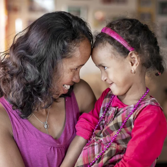 A special moment between mom, Nina, and daughter, Joyce