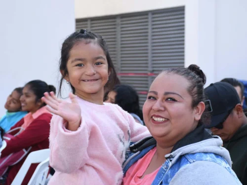 Lilia and Valeria are full of smiles at the surgical program in Mexico, where Lilia is receiving speech therapy.