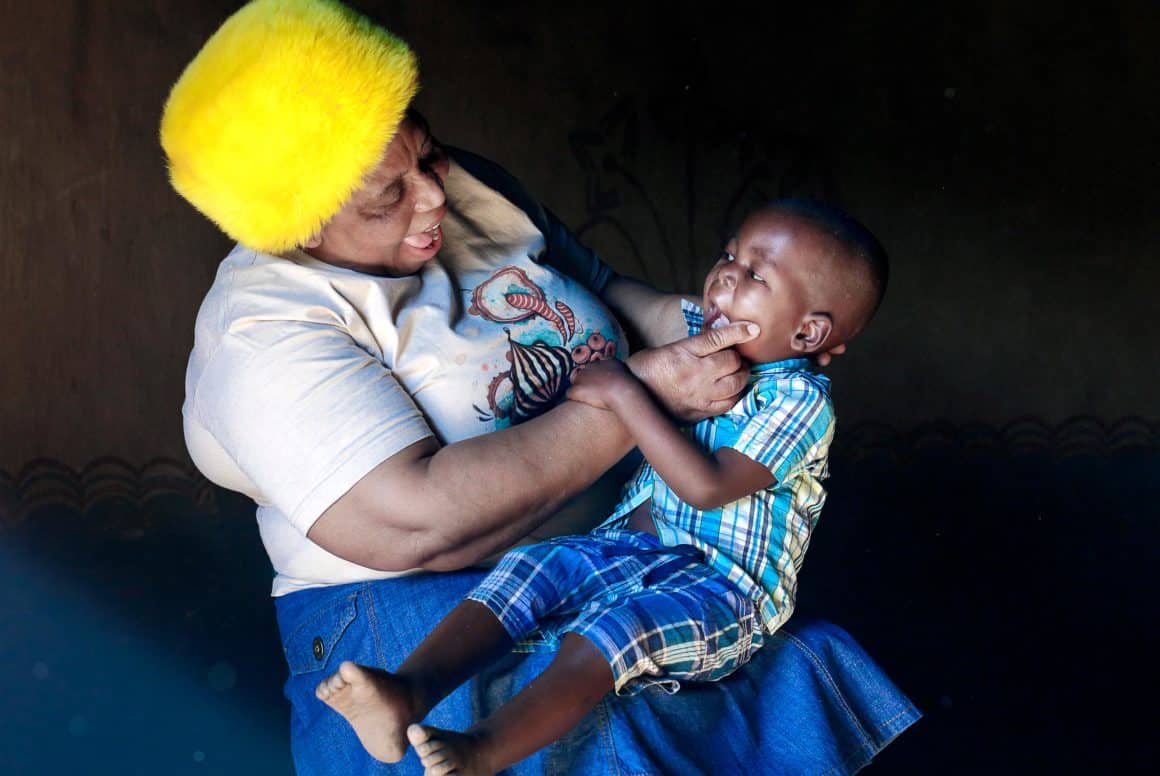 Nurse Funeka Cele with child Babolo