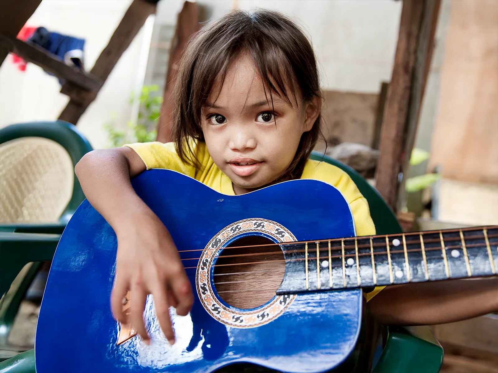 ane Rose Amoro, 8, at her home in Cebu.