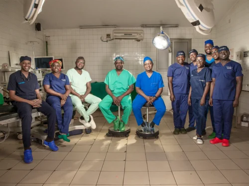 Plastic Surgeon Prof Faustin Ntirenganya and Dr Furaha Charles, Dr Françoise Mukagaju, Dr Ian Shyaka, Dr Yves Nezerwa, Dr Mukamitari Victoire, Dr Oyuzuzo Thierry, Dr Jean Luc Niyonsaba, Dr Eugene Sindikubwabo, Dr Clovis Paulin Baramburiye, Dr Emmanuel Tuyisenge